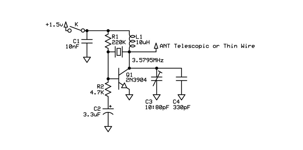 One Transistor HF Radio Beacon Schematic